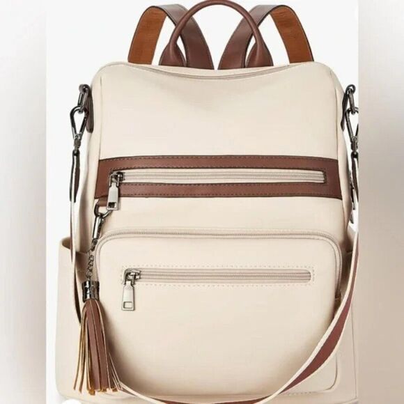 NEW Womens Backpack Purse Vegan Leather Large Travel Backpack - Picture 2 of 8